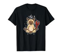 Cancer Zen Cat Astrology Value Graphic T-Shirt, Men, Black, M