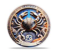 Cancer Zodiac Challenge Coin | Astrological Sign & Symbol Medallion | Cancer Horoscope Token | Commemorative Gifts for Collectors, Astrology Enthusiasts, and Zodiac Lovers