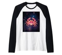Cancer Zodiac Crab - Celestial Ocean Energy Raglan Baseball Tee