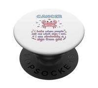 Cancer Zodiac Cute Crab Astrology Humor Design PopSockets Adhesive PopGrip
