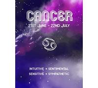 Cancer: Zodiac Sign Journal Notebook. Blue Purple Space Galaxy Cover 8.5" x 11" 110 Pages Lined Journal Paper