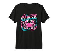 Cancer Zodiac Sign Pink Crab Astrology Vibes Premium T-Shirt