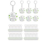 Canchiing 36 Pcs St. Patrick's Day Keychains Gifts Bulk Irish Good Lucky Green Keychains Gift May Your Troubles Be Less Acrylic Decor for St. Patrick's Day Irish Party Gifts Favors