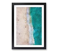 Cancun Beach in Mexico Painting Framed Print | A2 Black Framed Wall Art | Ready to Hang | Modern Beach Picture | Living Room Bedroom Lounge Office