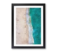 Cancun Beach In Mexico Painting Modern Framed Print | A2 Black Framed Wall Art | Ready to Hang | Modern Beach Picture | Living Room Bedroom Lounge Office