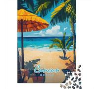 Cancun Beach Scene 1000 Piece Jigsaw Puzzle for Adults, 70x50cm/1000pcs, Puzzle Gift Idea, Evening Leisure And Year-Round Leisure