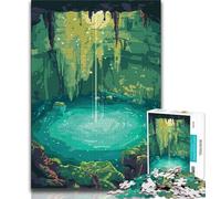 Cancun Cenote 1000 Piece Jigsaw Puzzles,Challenging To Complete But Fun And Humorous with Matching Poster And Trivia Sheet 50x75cm