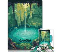 Cancun Cenote Dive Jigsaw Puzzles for Adults 1000 Piece Puzzle,Brain Teaser Game Wall Decoration Unique Birthday And Xmas Gifts 38x26cm