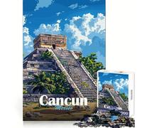 Cancun Mayan Pyramid 1000 Piece Jigsaw Puzzle for Adults Brain Stimulation Peaceful Hobby Premium Cut Birthday Present (50x75cm)