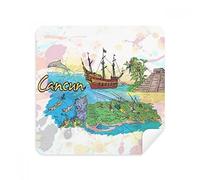 Cancun Mexico Island Mayan Temple Glasses Cleaning Cloth Phone Screen Cleaner Suede Fabric 2pcs