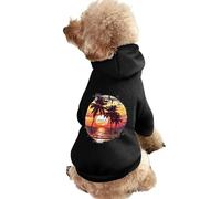 Cancun Mexico Sunset Palm Trees Dog Hoodie Shirts Pet Clothes for Small Puppy Cat Costume 2XL