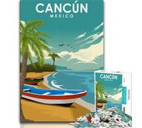 Cancun Mexico Travel Print 1000 Piece Jigsaw Puzzles for Adults Gifts,Help The Brain Exercise Addictive Toys to Cultivate Patience Great Gift 38x26cm