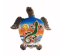 Cancun Mexico Turtle Shaped Refrigerator Magnet Travel Souvenir 3D Fridge Decoration Magnetic Sticker Hand Painted Craft