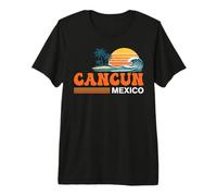 Cancun Mexico Vintage Sunset Beach Travel Premium T-Shirt