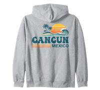 Cancun Mexico Vintage Sunset Beach Zip Hoodie