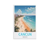 Cancun Mexico Vintage Travel Posters 08x12inch(20x30cm) Canvas Print for Living Room, Bedroom, Dorm, Home, Office Wall Decoration