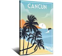 Cancun Mexico Vintage Travel Posters Canvas Art Print Office Family Bedroom Decorative Posters Gift Wall Decor Poster 16x24inchs(40x60cm) Frame-.