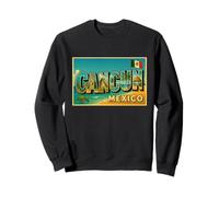 Cancun Mexico Vintage Trip Travel Souvenir Post Art Graphic Sweatshirt