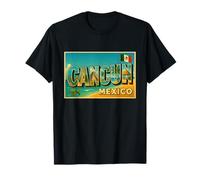 Cancun Mexico Vintage Trip Travel Souvenir Post Art Graphic T-Shirt
