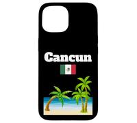 Cancun souvenir tropical beach palm tree Mexico flag Case for iPhone 15