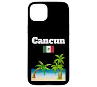 Cancun souvenir tropical beach palm tree Mexico flag Case for iPhone 15 Plus