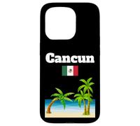 Cancun souvenir tropical beach palm tree Mexico flag Case for iPhone 15 Pro