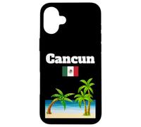 Cancun souvenir tropical beach palm tree Mexico flag Case for iPhone 16 Plus