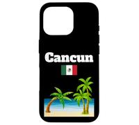 Cancun souvenir tropical beach palm tree Mexico flag Case for iPhone 16 Pro
