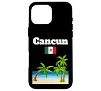 Cancun souvenir tropical beach palm tree Mexico flag Case for iPhone 16 Pro Max