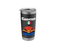 Cancun Trip Mexico Souvenir Vacation Mood Mexican Flag Stainless Steel Insulated Tumbler