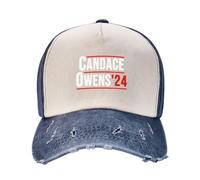 Candace Owens for President 2024 Upgrade Your Style with Funny Adjustable Cotton Baseball Caps for Men and Women Navy Blue