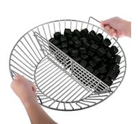 CANDANA Charcoal Ash Basket with 2-Piece Removable Divider, Stainless Steel Charcoal Basket for XL Big Green Egg and Kamado Joe 24-Inch Big Joe, Kamado Grill Accessories for Two-Zone Cooking