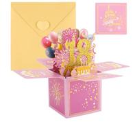Candcamp 18th Birthday Card for Girls 3D Pop Up Greeting Card with Note and Envelope 18th Birthday Gifts for Granddaughter Daughter Girlfriend