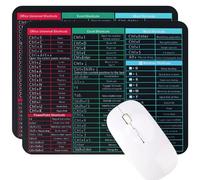 Candcamp 2 Pack Excel Shortcuts Mouse Mat,180 * 220 * 2mm Excel Cheat Sheet Desk Mat, Multifunctional Large Gaming Mouse Pad,Clear Printing Non-Slip Big Mouse Mat for Laptop,Computer,Office,Home