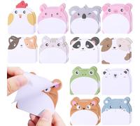 Candcamp 24 Packs Sticky Note Mini 12 Cartoon Animals Fun Mini Post Notes for Kids, Self-Stick Funny Notes for School, Office & Home