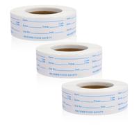 Candcamp 3 Rolls 1500 Pieces Removable Food Labels Stickers, 1 x 2 Inch Freezer Labels Easy Peel Off Food Date Label for Jars Meal Containers Restaurant Kitchen