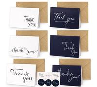 Candcamp 30 Pack Thank You Cards with Envelopes Elegant Navy Thank You Note Cards Multipack with Stickers Blank Appreciate Card for Wedding, Baby Shower,Birthday,Small Business 4" x 6"