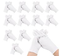 Candcamp 40 Pcs White Cotton Gloves for Eczema, Moisture Gloves for Dry Hands - Overnight Soft Coin Handling Jewelry Inspection Serving - One Size