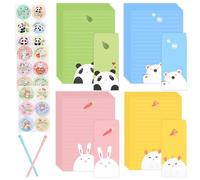 Candcamp 41 Pcs Letter Writing Set with 24 Writing Paper, 12 Envelopes, 2 Cute Pen and 3 Set of Cute Sealing Stickers for Letters, Poetry, Invitations, Greeting Cards & Thank You Letters