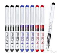 Candcamp 9PCS Fountain Pens Disposable for Writing Fine Point Pen Set Smooth Writing for Journaling Sketching Lettering Text Highlighting Calligraphy Office School, Black Blue Red Ink