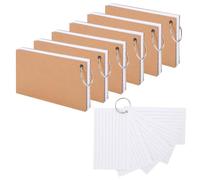 Candcamp Flash Cards,300 PCS Revision Cards White Ruled Index Cards with Binder Ring Blank Flash Cards Record Cards for Office School Home Study