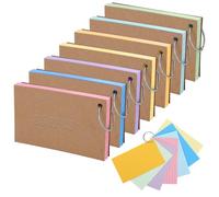 Candcamp Flash Cards, 350 PCS Revision Cards Assorted Colours Ruled Index Cards with Binder Ring Blank Flash Cards Record Cards for Office School Home Study