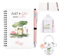 Candcamp Frog Gifts Notebook and Pen Set with Keyring for Women Girls