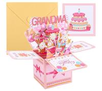 Candcamp Happy Birthday Grandma Card, Pop Up Greeting Card with Envelope, Personalised Grandma Birthday Gift Idea