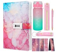 Candcamp Secret Diary for Girls Water Bottle,Girls 6-14 Year Old,Diary with Lock for Teenager with Pen,Stationary Sets for birthday,back to school