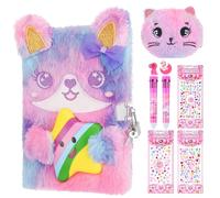 Candcamp Secret Diary for Girls with Lock and Keys,Kids Journal School Travel Notebook Gift Set for Writing and Drawing,Multicolored Pen, Stickers, Birthday Gift for Girls Ages 6-8