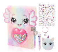 Candcamp Secret Diary with Lock for Girls, Plush Notebook and Pen Set for Girls Fun Lockets Secret Diary Journal Kids Stationery Present