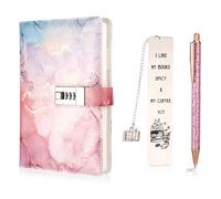Candcamp Secret Diary with Lock for Kid | Password Journal Notebook Kit with Pen Stainless Steel Bookmark for Back to School Birthday Festival Present