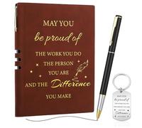Candcamp Thank You Gift Leaving Gifts for Colleagues Women Men A5 Inspirational Notebook and Pen Set Appreciation Brown Journal New Job Congratulations Presents for Employee Volunteer Teacher