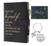 Candcamp Thank You Gifts A5 Inspirational Notebook Pen Set with Thank You Keyring Greeting Card Appreciation Gifts Friendship Leaving Gifts For Colleagues Coworker Nurse Teacher Employee